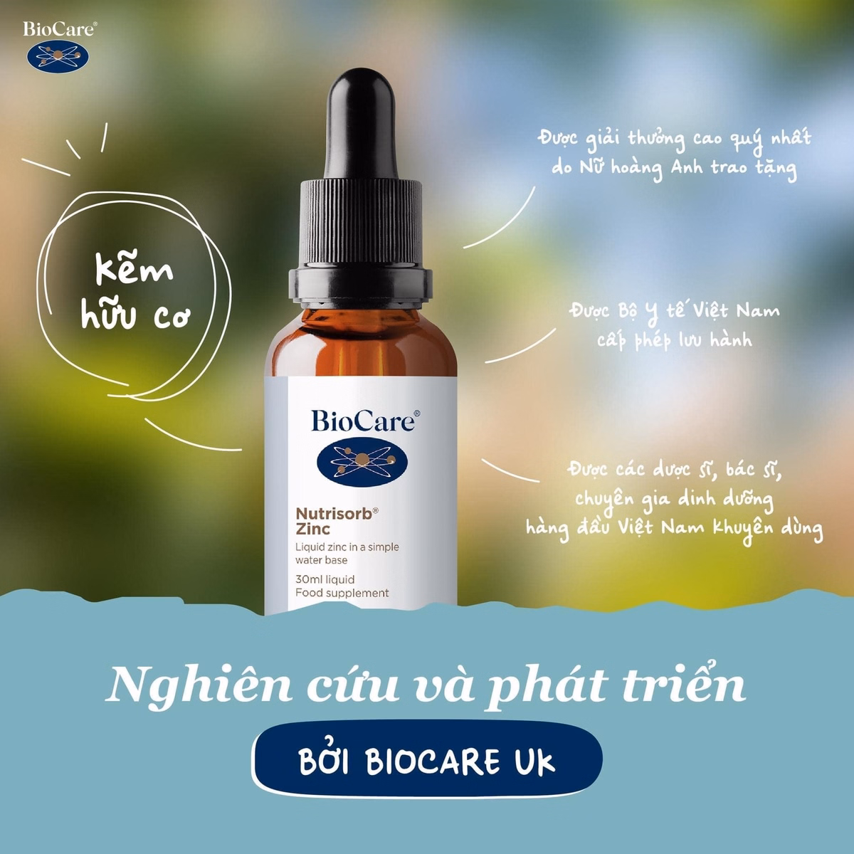 Kẽm Hữu Cơ Nhỏ Giọt Anh Quốc - Biocare - Ảnh 2