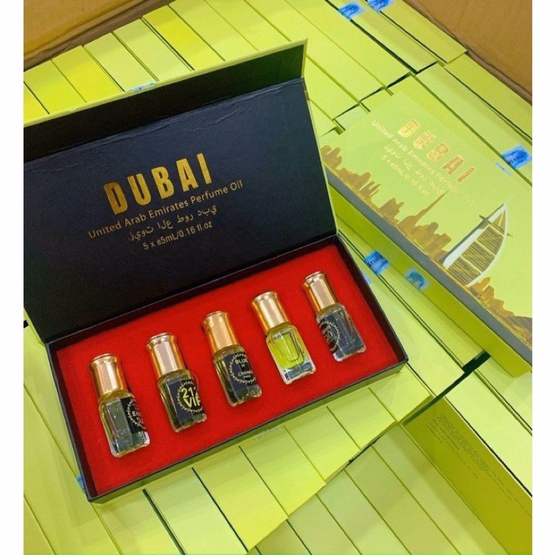 Set 5 Chai Tinh Dầu Nước Hoa Dubai Lưu Hương 4-6 Tiếng - Su