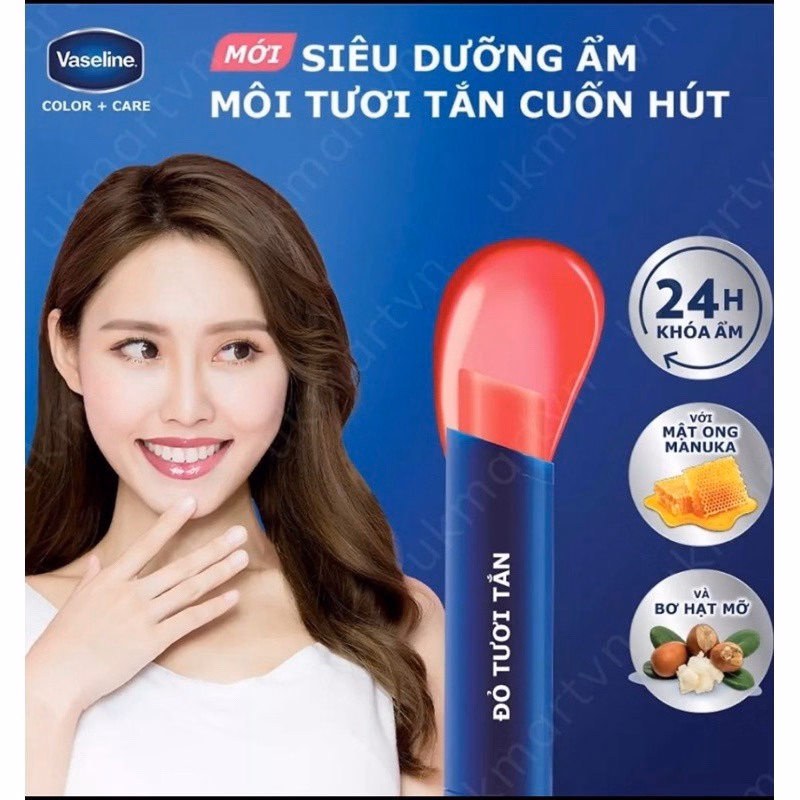 Son Dưỡng Môi Có Màu Vaseline Colour+Care Đủ Màu 3G - Su - Ảnh 13