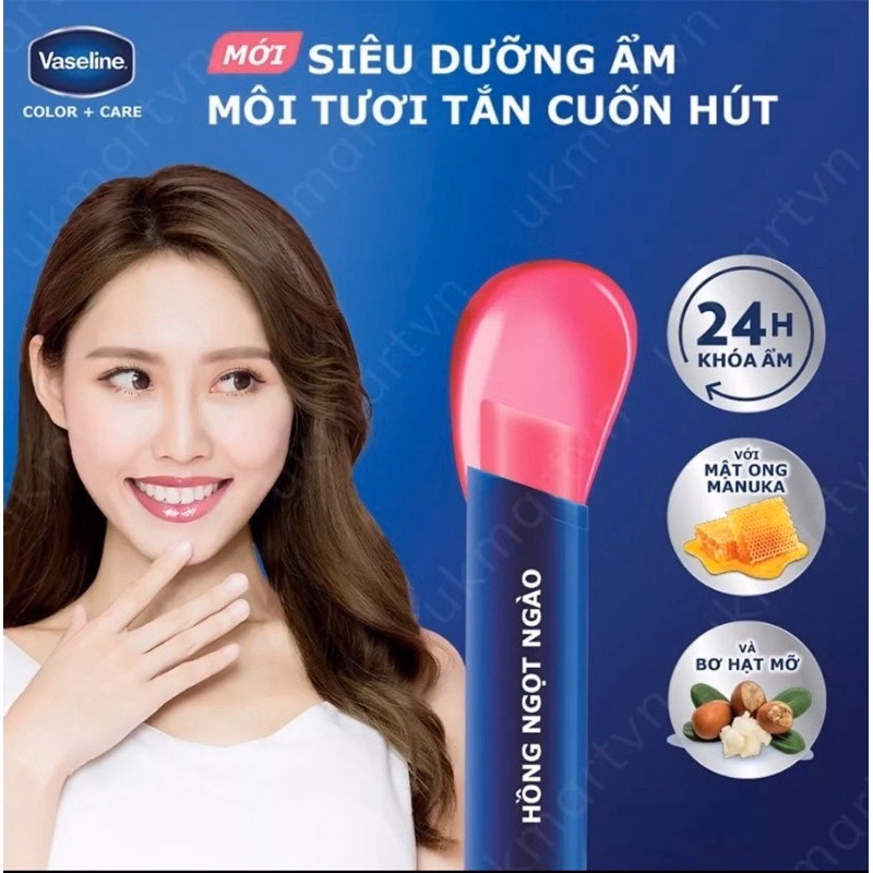 Son Dưỡng Môi Có Màu Vaseline Colour+Care Đủ Màu 3G - Su - Ảnh 14