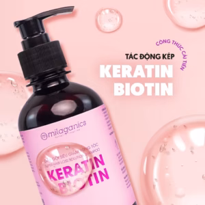 Dầu Gội Mọc Tóc Keratin & Biotin Công Thức Giảm Rụng Siêu Tối Ưu - Dầu Gội Đầu Ngăn Ngừa Rụng 240Ml (Chai)-Milaganics