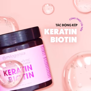 Kem Ủ Tóc Biotin & Keratin Công Thức Phục Hồi Tóc Chuyên Sâu - Dưỡng Tóc Chuẩn Spa 200Gr (Hũ)-Milaganics