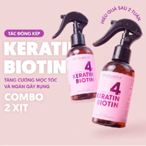 Combo 2 Biotin Mọc Tóc & Keratin Phục Hồi Tóc 4% 150Ml/Chai - Milaganics