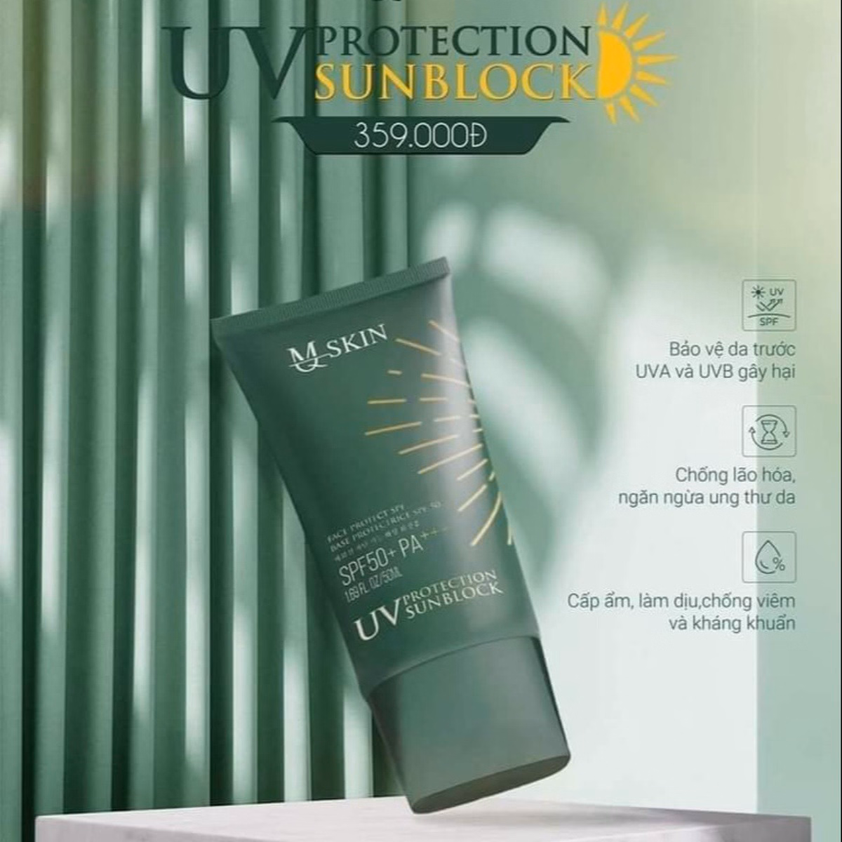 Kem Chống Nắng Mq Skin Spf50+Pa+++ Uv Protection Sunblock - Shop Mẹ Bống - Ảnh 3