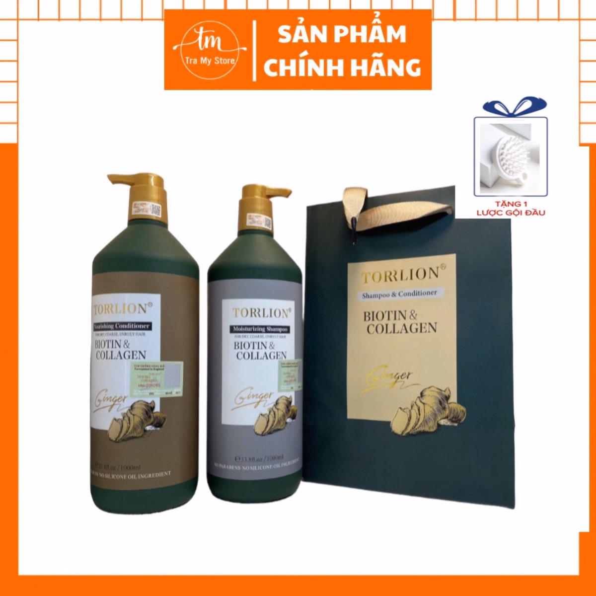 Dầu Gội Xả Gừng Biotin & Collagen Torrlion Dung Tích 1000Ml - Torrlion