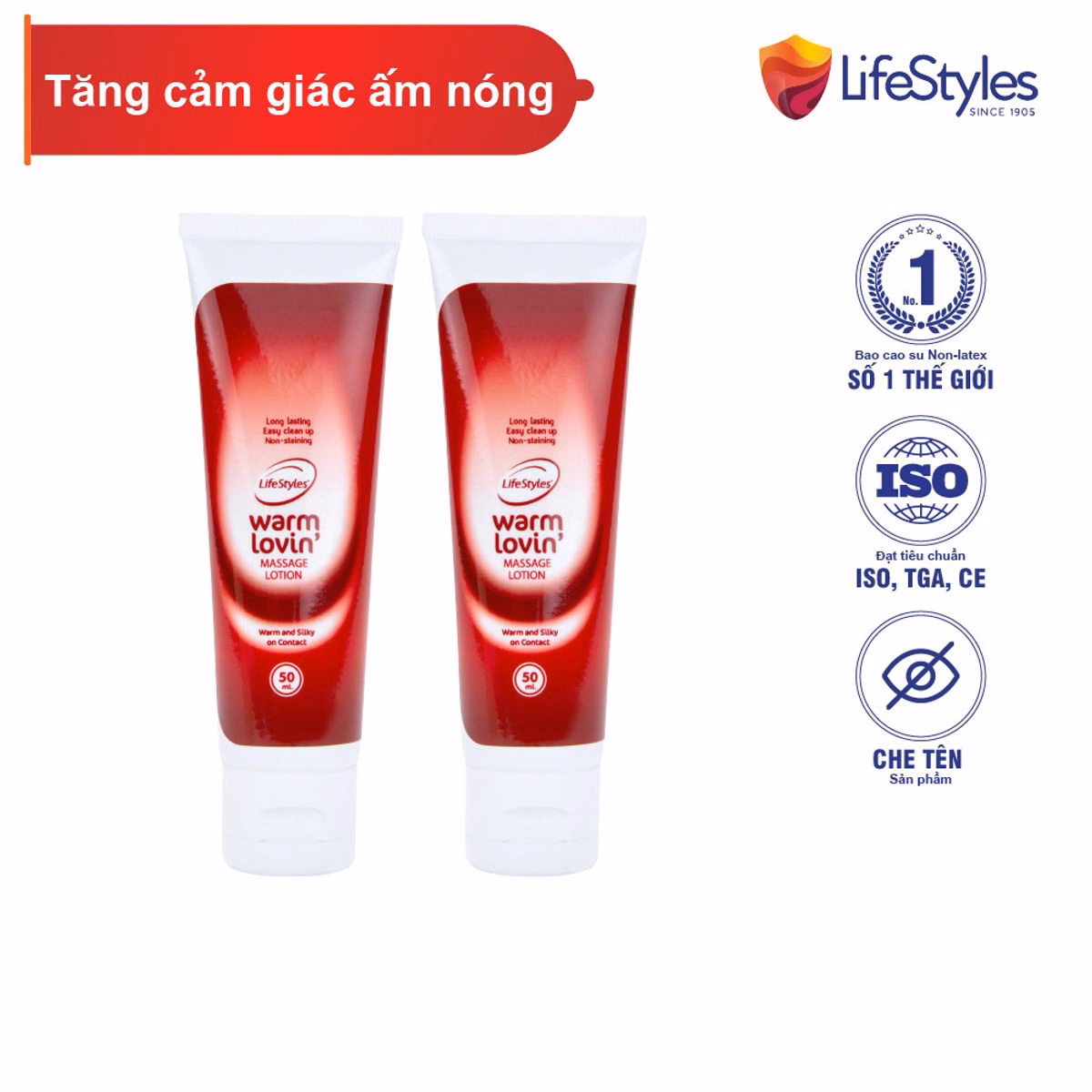 Combo 2 Gel Bôi Trơn Warm Lovin' Massage Lotion 50Ml