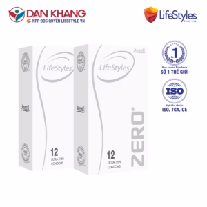 Bộ 2 Hộp Bao Cao Su Lifestyles Zero Super Thin Siêu Mỏng Cao Cấp (12 Bao/Hộp)