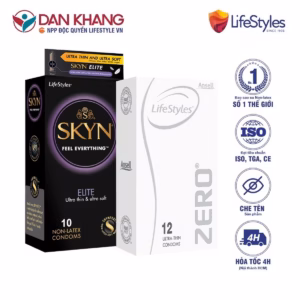 Combo 1 Hộp Bao Cao Su Lifestyles Zero (12 Bao/Hộp) + 1 Hộp Bao Cao Su Lifestyles Skyn Elite Non-Latex (10 Bao/Hộp)